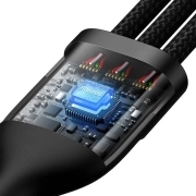 کابل شارژ سریع USB به USB-C، MICRO USB و لایتنینگ بیسوس مدل Flash Series Ⅱ 1.2 متر 4
