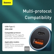 شارژر فندکی بیسوس مدل Golden Contactor Pro 40W آبی 4