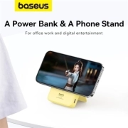 پاوربانک بی سیم چندکاره بیسوس مدل MagPro 20W ظرفیت 5000mAh - زرد لیمویی 1