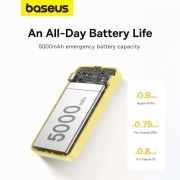 پاوربانک بی سیم چندکاره بیسوس مدل MagPro 20W ظرفیت 5000mAh - زرد لیمویی 3