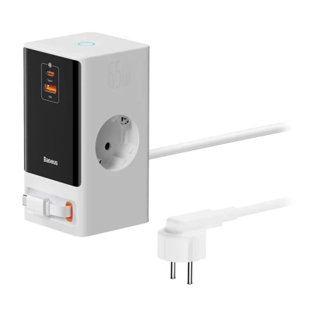 شارژر رومیزی بیسوس مدل PowerCombo 5 in 1 65W - سفید