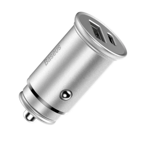 شارژر فندکی بیسوس مدل PPS 30W - نقره‌ای