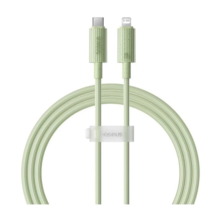 کابل شارژ سریع USB-C به لایتنینگ بیسوس مدل Habitat Series یک متر - سبز