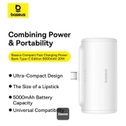 پاوربانک بیسوس مدل Compact Fast Charging ظرفیت 5000mAh - سفید 1