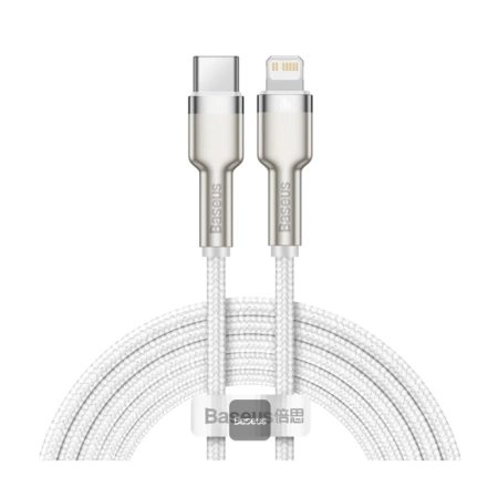 کابل شارژ سریع USB-C به لایتنینگ بیسوس مدل Cafule Series Metal دو متر - سفید