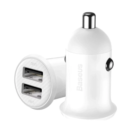 شارژر فندکی بیسوس مدل Grain Pro - سفید