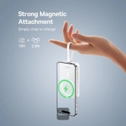 پاوربانک بیسیم بیسوس مدل Magnetic Mini 30W ظرفیت 10000mAh - سفید 3