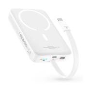 پاوربانک بیسیم بیسوس مدل Magnetic Mini 30W ظرفیت 10000mAh - سفید