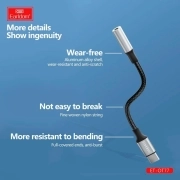 مبدل جک 3.5 میلی‌متری به USB-C ارلدام مدل ET-OT77 - خاکستری 2