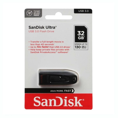 فلش مموری سن دیسک مدل ULTRA ظرفیت 32GB- مشکی