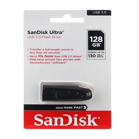 فلش مموری سن دیسک مدل ULTRA ظرفیت 128GB- مشکی