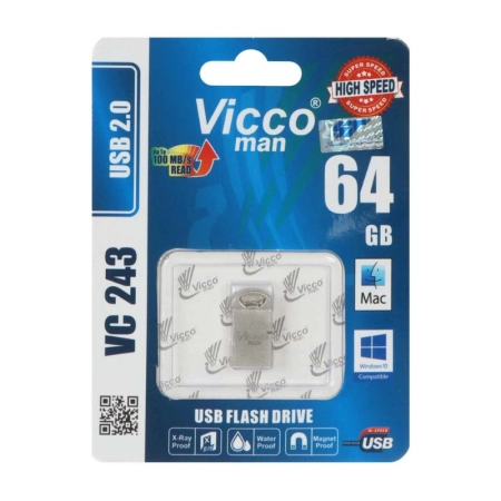 فلش مموری ویکو من مدل VC243 S ظرفیت 64GB- نقره‌ای