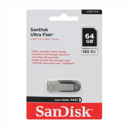 فلش مموری سن دیسک مدل ULTRA FLAIR ظرفیت 64GB- سازگار ارقام