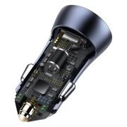 شارژر فندکی بیسوس مدل Golden Contactor Pro 40W با کابل - خاکستری 7