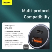 شارژر فندکی بیسوس مدل Golden Contactor Pro 40W با کابل USB-C 2