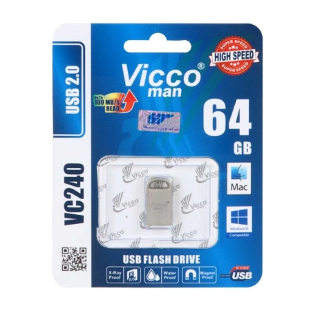 فلش مموری ویکو من مدل VC240 S ظرفیت 64GB- نقره‌ای