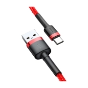 کابل شارژ USB-A به USB-C بیسوس مدل Cafule Series دو متر - قرمز 3