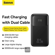 پاوربانک بیسوس مدل Comet PPMD020101 ظرفیت 20000mAh همراه با کابل - مشکی 2