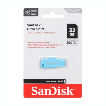 فلش مموری سن دیسک مدل ULTRA SHIFT ظرفیت 32GB- آبی