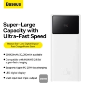 پاوربانک بیسوس مدل Star Lord PPXJ080102 ظرفیت 30000mAh - سفید 1