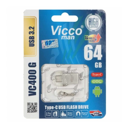 فلش مموری ویکو من مدل VC400 G ظرفیت 64GB- نقره‌ای
