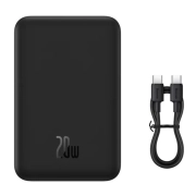 پاوربانک بی سیم بیسوس مدل PPCX150001 20W ظرفیت 20000mAh - مشکی