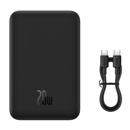 پاوربانک بی سیم بیسوس مدل PPCX150001 20W ظرفیت 20000mAh - مشکی