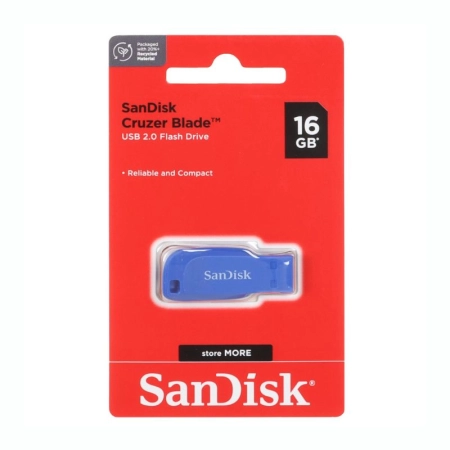 فلش مموری سن دیسک مدل CRUZER BLADE ظرفیت 16GB- آبی