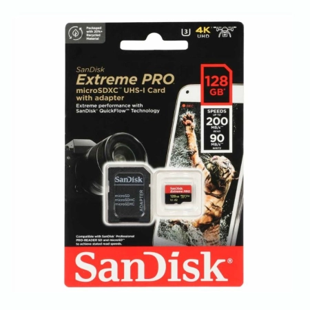 کارت حافظه‌ microSDXC سن دیسک مدل EXTREME PRO ظرفیت 128GB (گارانتی سورین)