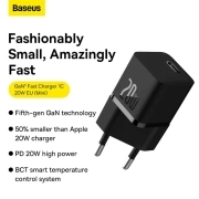 شارژر دیواری بیسوس مدل GAN5 EU 20W - سفید 1