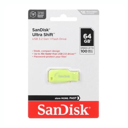 فلش مموری سن دیسک مدل ULTRA SHIFT ظرفیت 64GB- فسفری