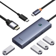 هاب 6 پورت بیسوس مدل Docking Station B00052807813-01 - خاکستری تیره 1