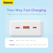 پاوربانک بیسوس مدل Airpow PPQD090102 ظرفیت 30000mAh و توان 20W - سفید