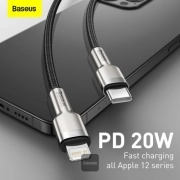 کابل شارژ USB-C به لایتنینگ بیسوس مدل Cafule CATLJK-A01 طول 1m - مشکی 3
