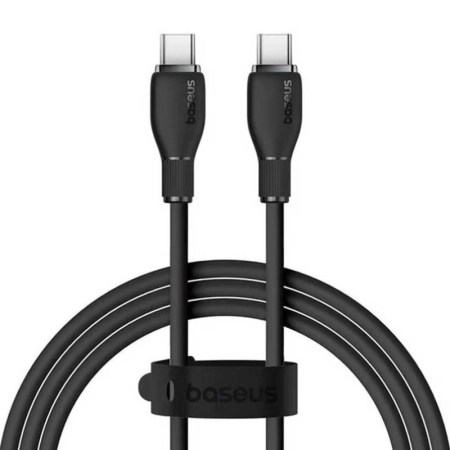 کابل شارژ سریع USB-C به USB-C بیسوس مدل Pudding P10355702111-B1 طول 1.2m - مشکی