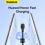 کابل شارژ سریع USB-A به USB-C بیسوس مدل Pudding P10355703111-B1 طول 1.2m - مشکی 3