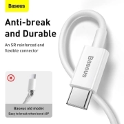 کابل شارژ USB-C به لایتنینگ بیسوس مدل CATLYS-C02 طول 2m - سفید 3
