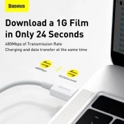 کابل شارژ USB-C به لایتنینگ بیسوس مدل CATLYS-C02 طول 2m - سفید 2