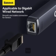 مبدل USB-C به LAN بیسوس مدل WKQX000313 - خاکستری 2