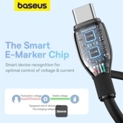 کابل شارژ سریع USB-C به USB-C بیسوس مدل Pudding P10355702111-B1 طول 1.2m - مشکی 2