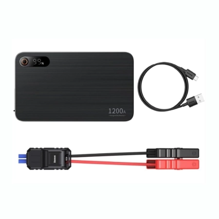 جامپ استارتر چندکاره بیسوس مدل Super Energy Pro+ 1200A ظرفیت 12000mAh - مشکی