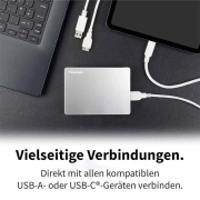 هارد اکسترنال توشیبا مدل Canvio Flex USB Type C ظرفیت 1 ترابایت -نقره‌ای