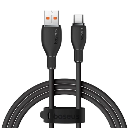 کابل شارژ سریع USB-A به USB-C بیسوس مدل Pudding P10355703111-B1 طول 1.2m - مشکی