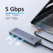 هاب USB-C هفت پورت بیسوس مدل B00052803811-00 - خاکستری 2