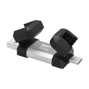 فلش مموری سیلیکون پاور مدل Mobile C51 USB 3.2 ظرفیت 256GB – نقره‌ای