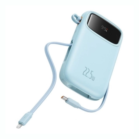 پاوربانک بیسوس مدل QPow2 P10055003313 ظرفیت 10000mAh و توان 22.5W - آبی