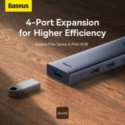 هاب USB-C چهار پورت بیسوس مدل B0005280A813-03 - خاکستری 3