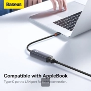 مبدل USB-C به LAN بیسوس مدل WKQX000313 - خاکستری 5