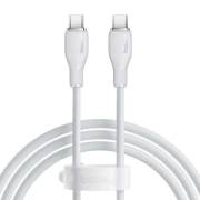 کابل شارژ سریع USB-C به USB-C بیسوس مدل Pudding P10355702221-B1 طول 1.2m - سفید