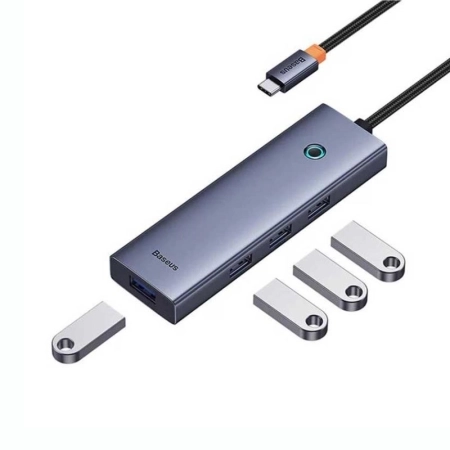 هاب USB-C چهار پورت بیسوس مدل B0005280A813-03 - خاکستری